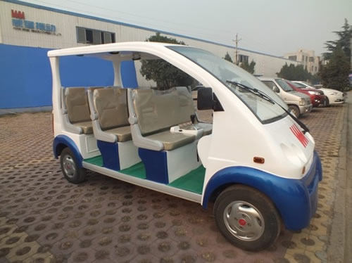 河南威猛振動率先引進電動觀光車 增強企業(yè)文化